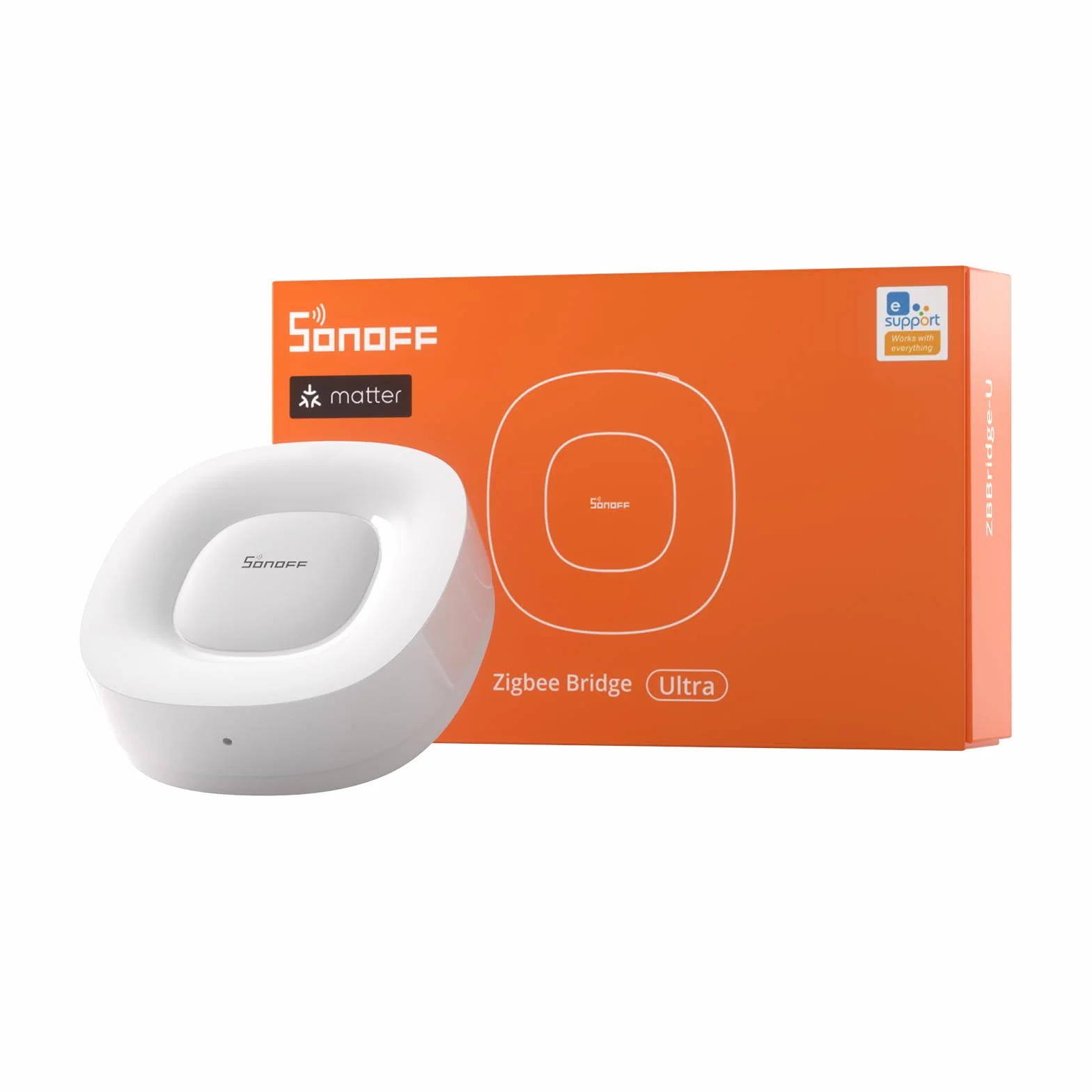 SONOFF Zigbee Bridge Ultra Smart Hub kompatybilny z technologią IoT, pojemność 256 urządzeń, dwurdzeniowy procesor 1,5 GHz, 1 GB DDR4, Ethernet i Wi-Fi, zasięg 200 m, inteligentne alarmy