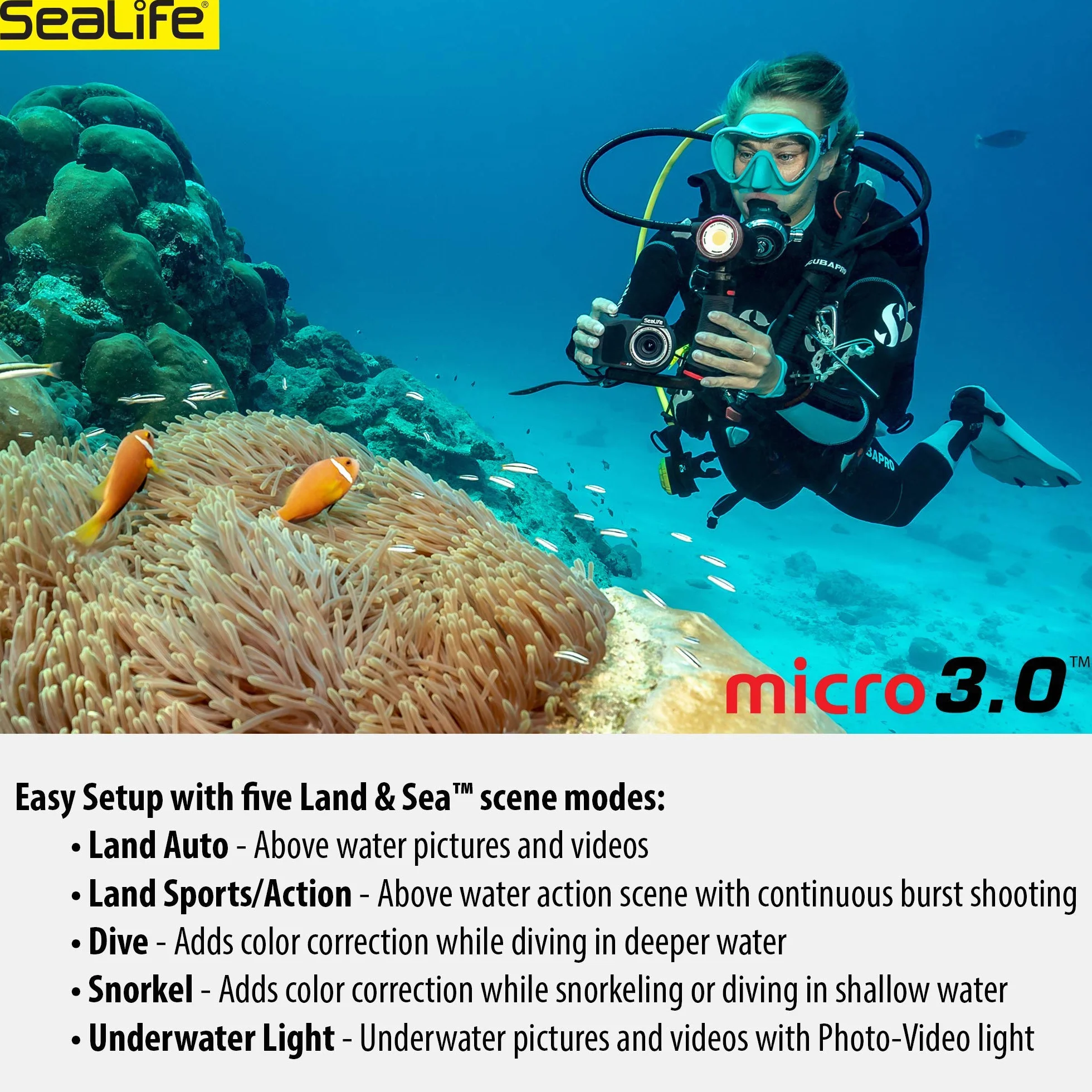 Sealife MICRO 3.0 PRO 3000 zestaw samochodowy