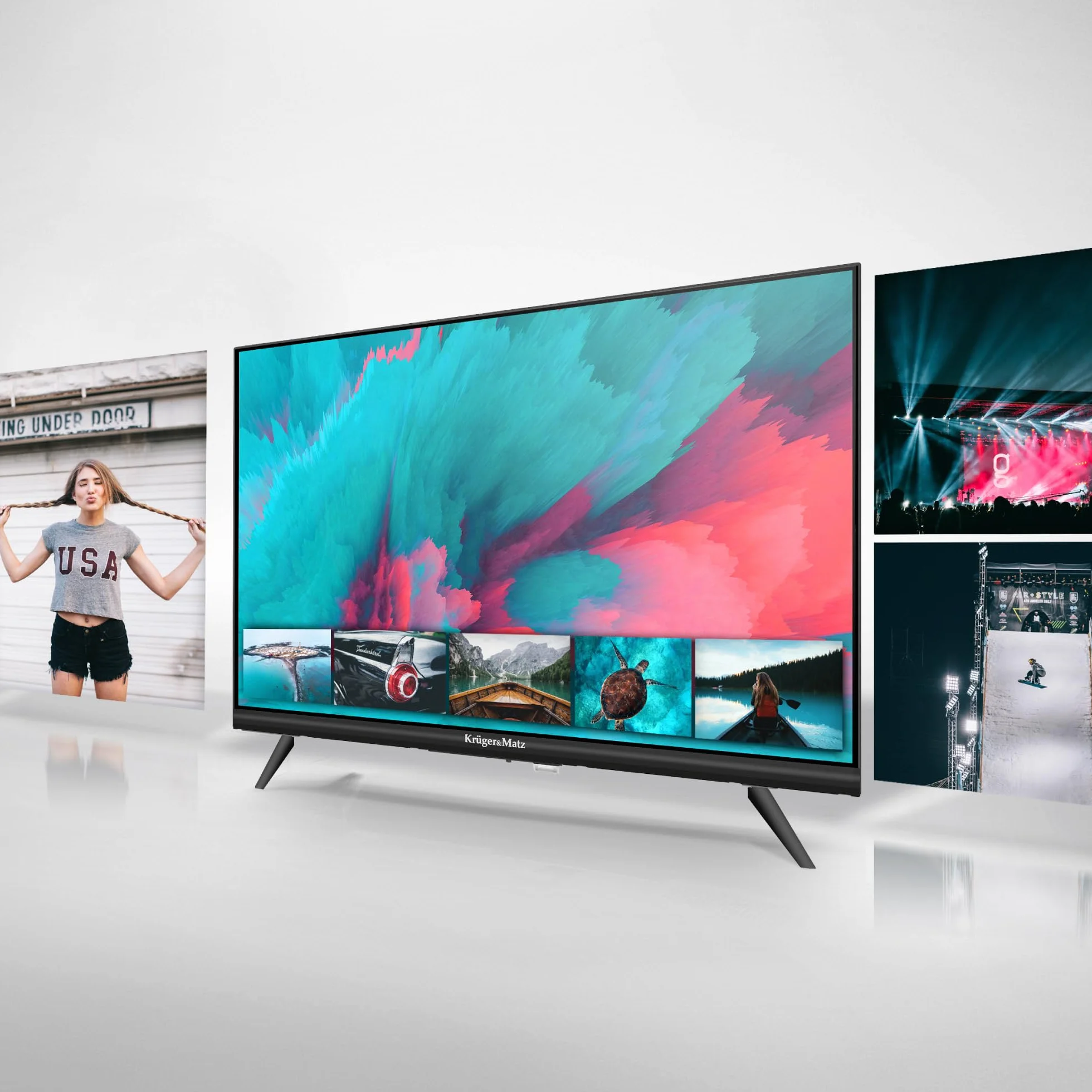 Krüger&Matz Telewizor 24" HD 60 Hz DVB-T2 H.265 HEVC 230/12V