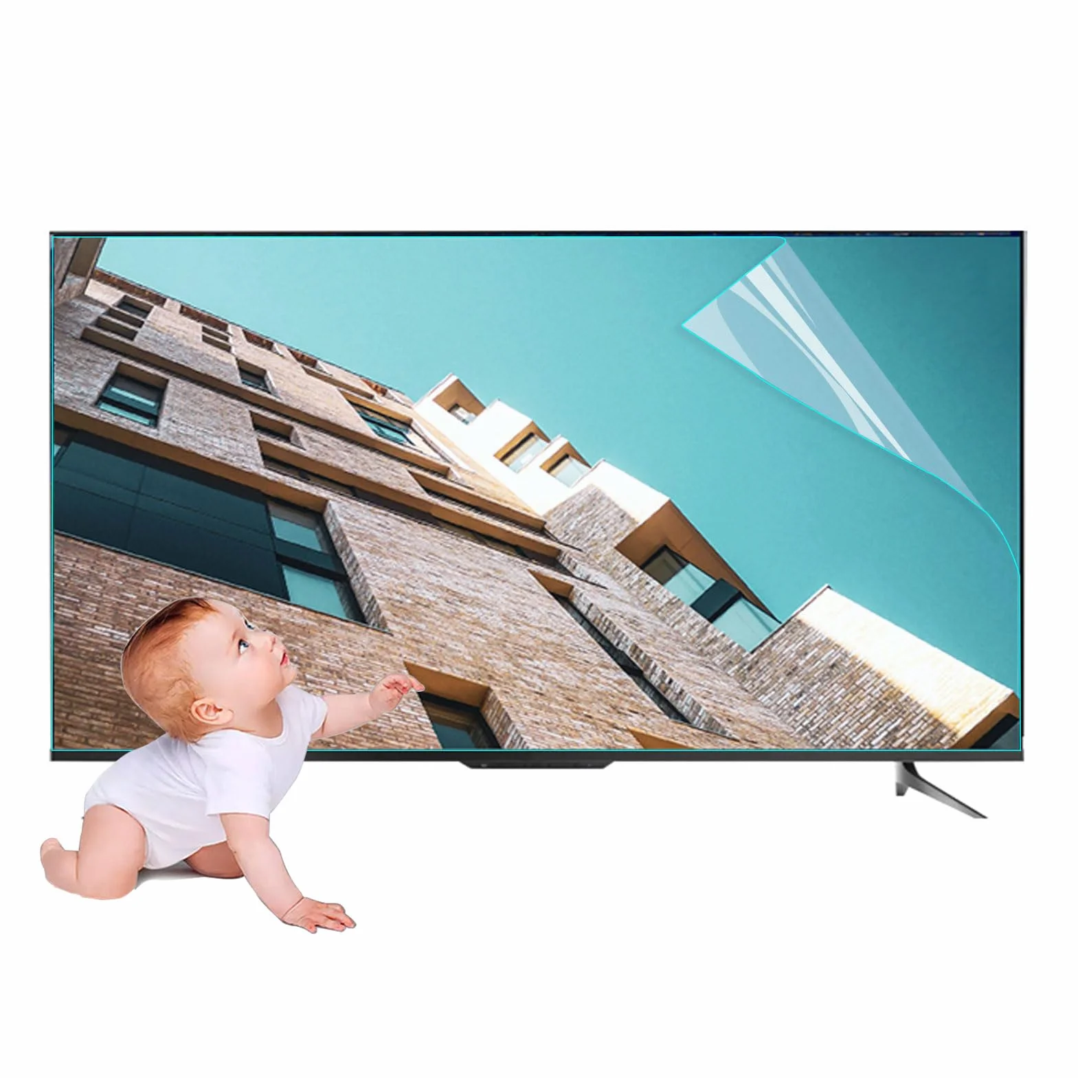 Matowa Folia Ochronna Na Ekran TV 65 Cala, Antyodblaskowa Z Filtrem Światła Niebieskiego, Redukuje Odblaski Wewnątrz I Na Zewnątrz,65in1429x804mm