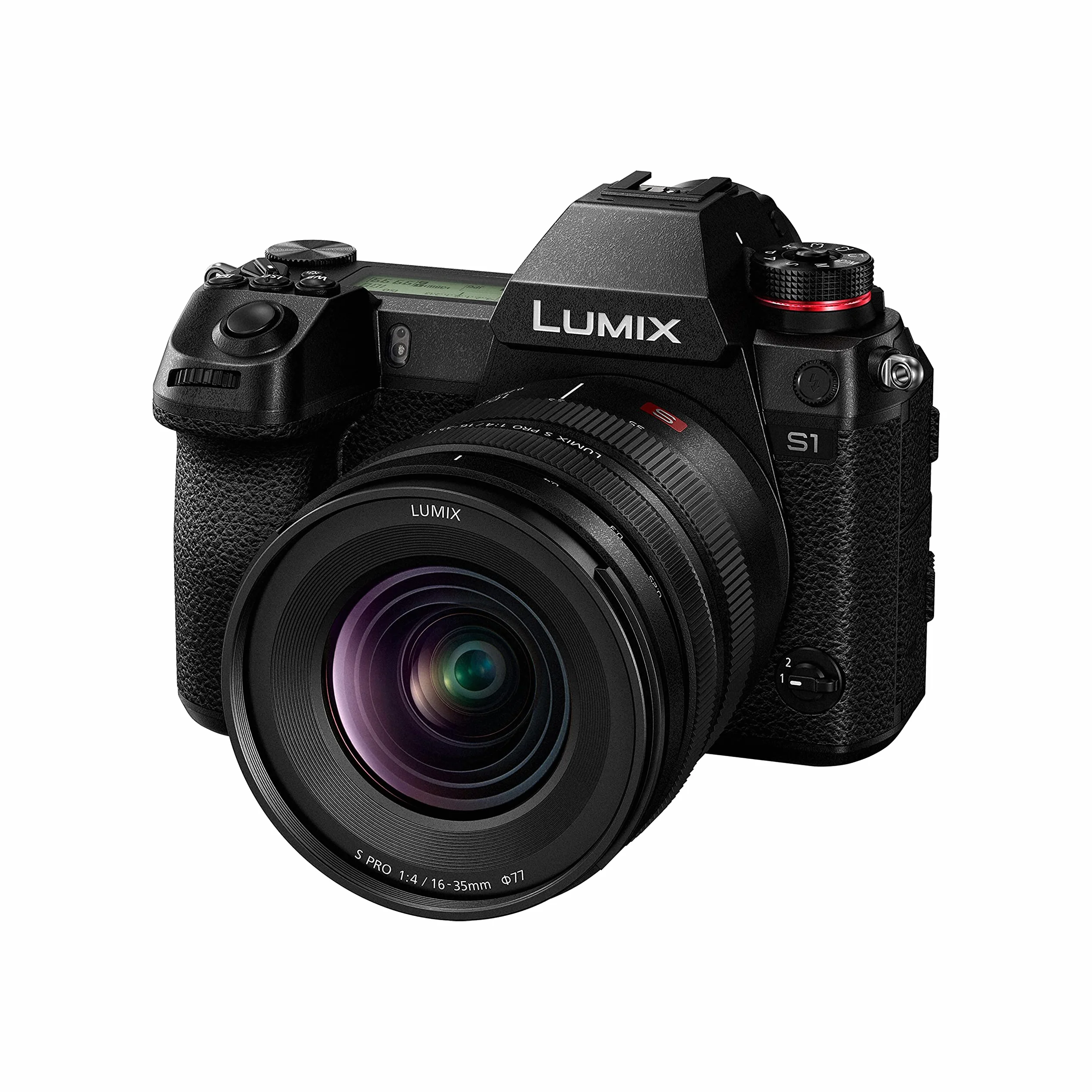 Panasonic S-R1635 szerokokątny teleobiektyw z zoomem L-Mount (16–35mm, F4, filtr 77mm, pełna klatka FF, odporny na pył i zachlapanie), czarny