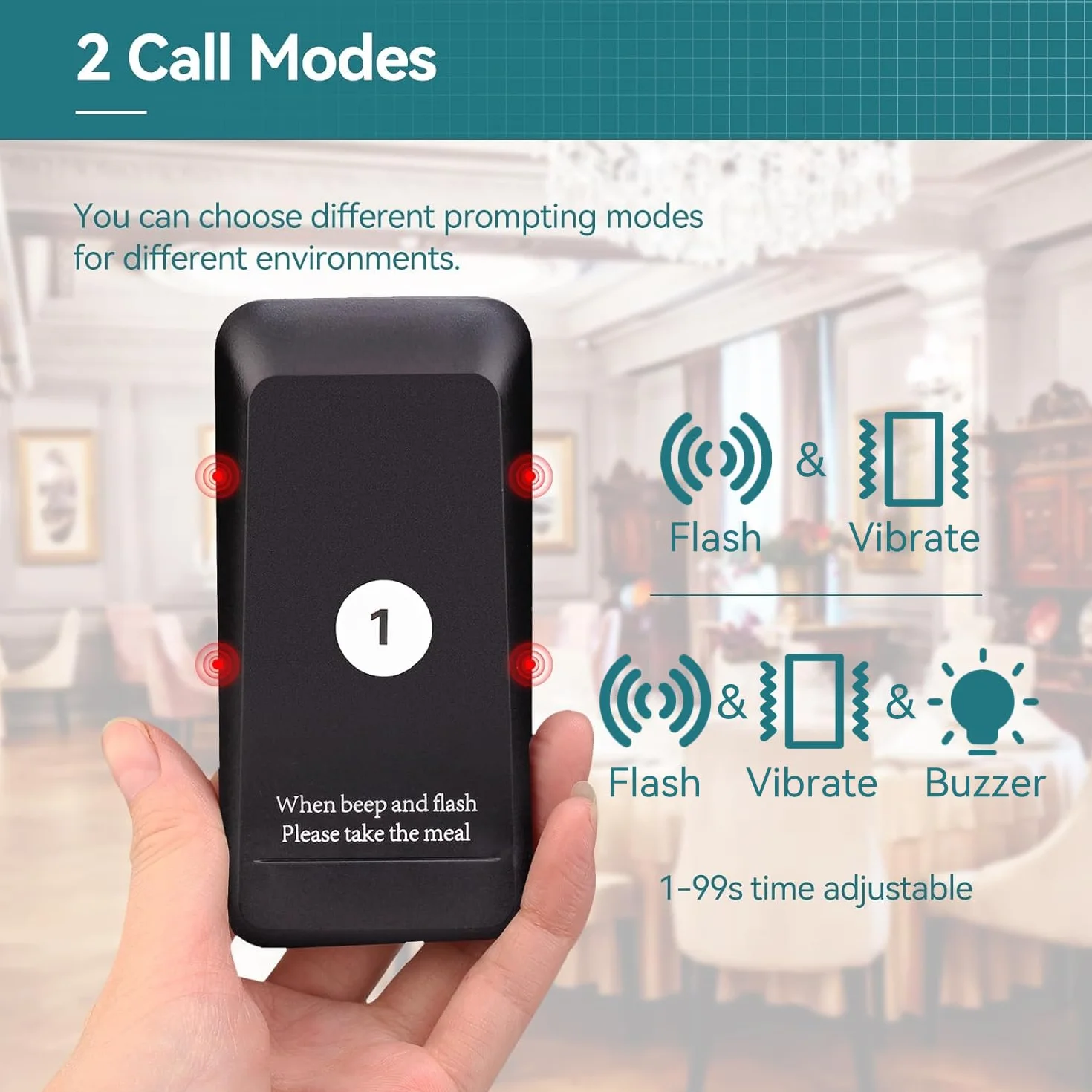 Retekess TD157 System Pagera Restauracji, 500M Bezprzewodowy System Przywoławczy, 16 Pagerów, 300 mAh 24H, z Wibracjami, Łatwy w Obsłudze, Restaurant Pager Gastronomiczny Dla Bar Szpital