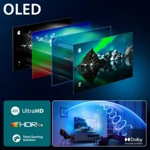 Philips Ambilight 48OLED760 4K OLED Smart TV - 48-calowy wyświetlacz z silnikiem P5 AI Perfect Picture Engine Ultra HD, Titan OS, Dolby Vision i Atmos Sound - kompatybilny z Alexa i asystent głosowy