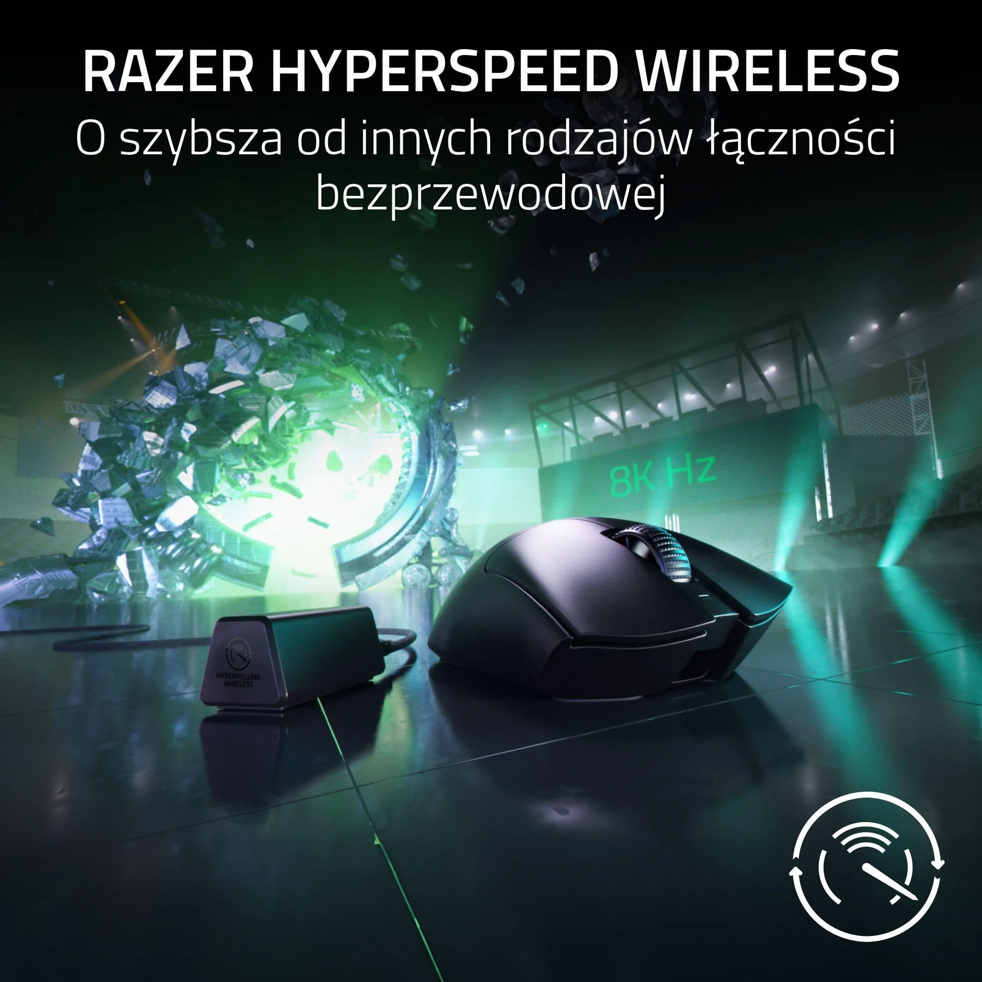 Razer DeathAdder V3 Pro HyperPolling bezprzewodowy adapter - ultralekka bezprzewodowa ergonomiczna mysz e-sportowa (63 g, czujnik optyczny Focus Pro 30K, optyczne przełączniki myszy Gen-3), kolor