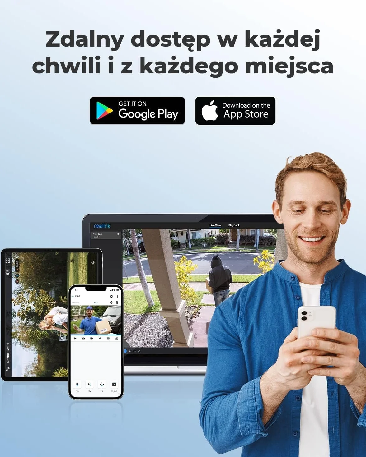 Reolink Inteligentna Kamera Monitoringu 4K PoE z Detekcją Ludzi/Pojazdów, Zewnętrzna Kamera CCTV IP z Inteligentnymi Alertami o Ruchu, Nagrywaniem Audio, Slotem Karty microSD RLC-810A