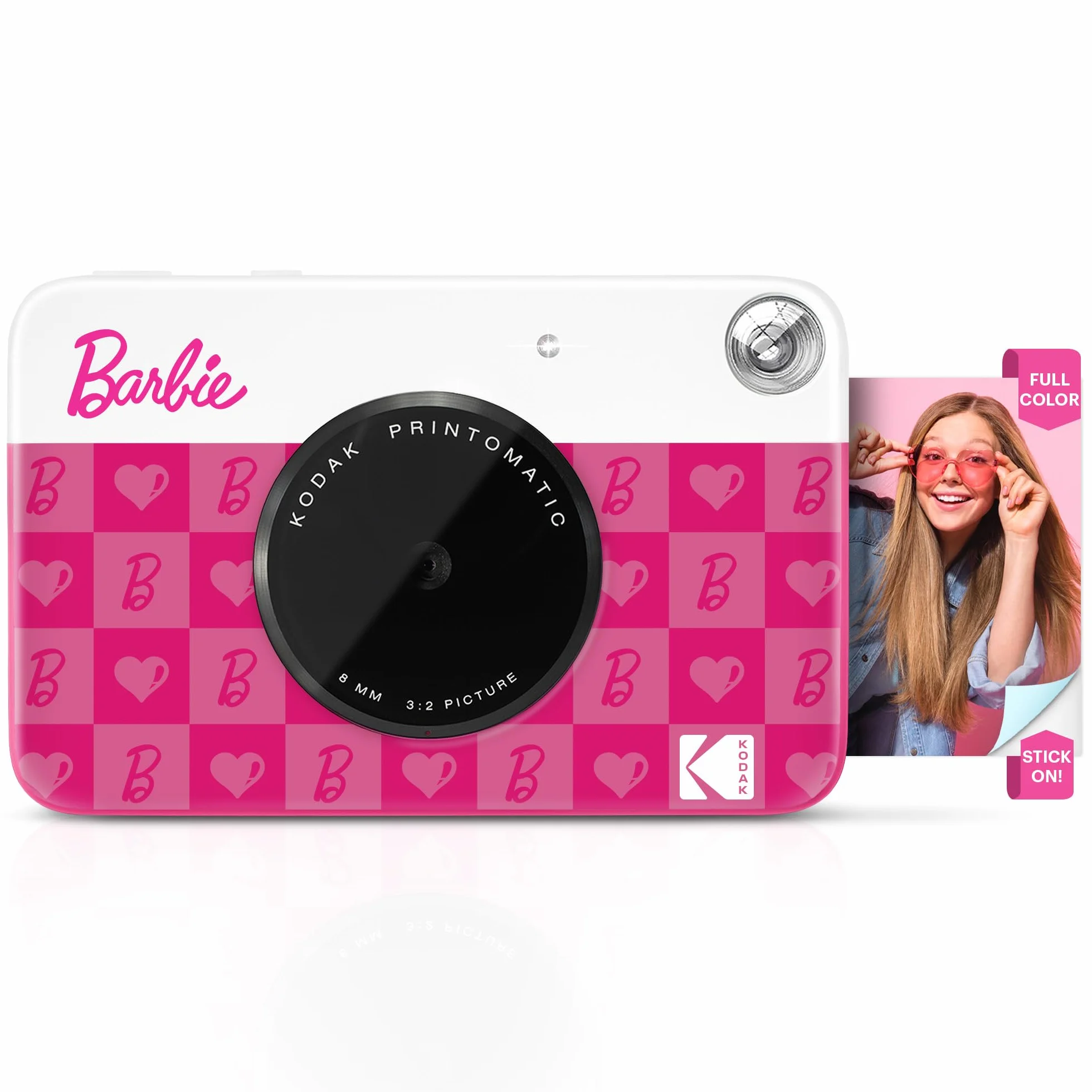 Barbie x Kodak Printomatic Cyfrowy Aparat Fotograficzny – 5MP Przenośny Aparat Barbie Drukuje Kolorowe Zdjęcia 2x3” z Klejem – Styl Ikoniczny, Iconic Style, Camera