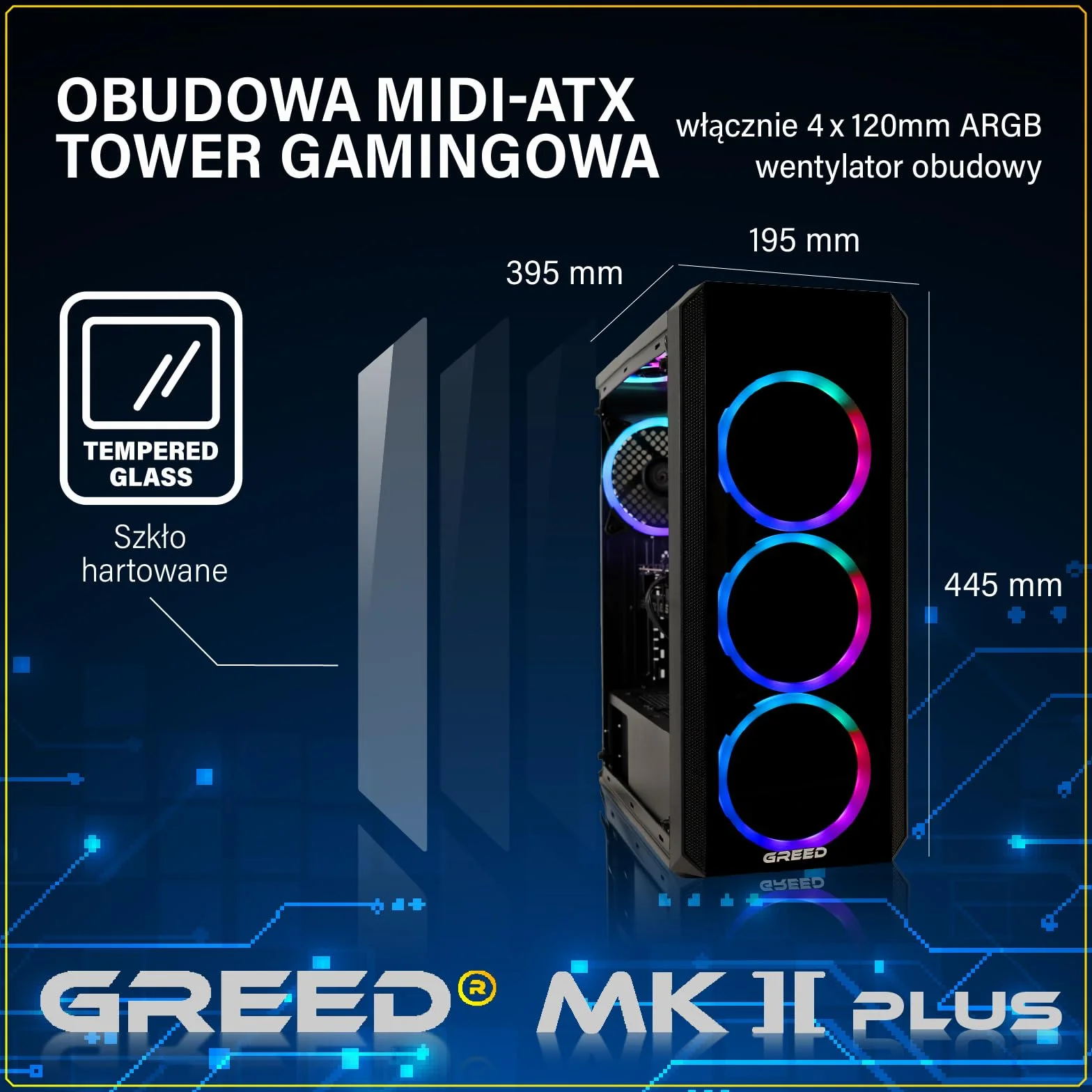 Greed MK2 Plus - PC Gaming - AMD Ryzen 7 5700X + RX 9060 XT 8 GB, szybki komputer do gier z 4K & Raytracing - 4,6 GHZ, 32 GB DDR4 RAM - 1 TB SSD + zasilacz 750 W - Wi-Fi + W11 Pro