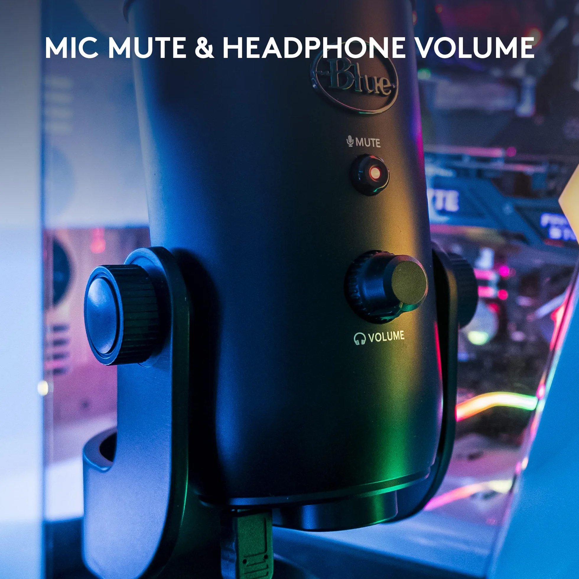 Blue Microphones Mikrofon pojemnościowy Yeti USB do PC, Mac, gier, nagrywania, streamingu, podcastingu, studia i komputera z efektami Blue VO!CE, 4 wzorce odbioru, Plug and Play - Czarny