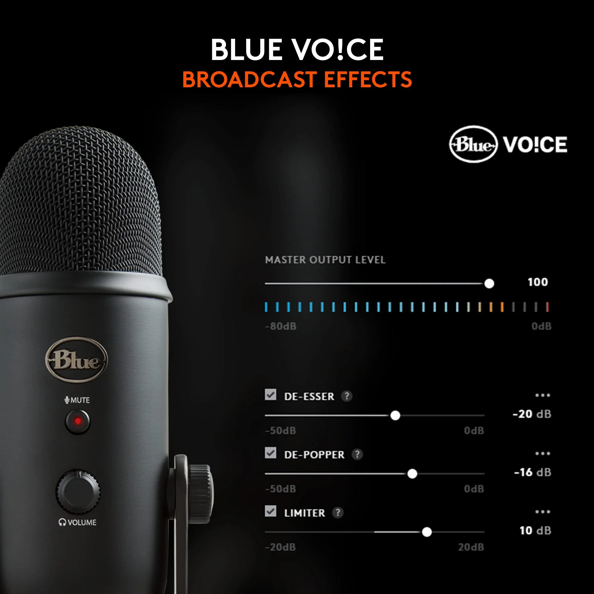 Blue Microphones Mikrofon pojemnościowy Yeti USB do PC, Mac, gier, nagrywania, streamingu, podcastingu, studia i komputera z efektami Blue VO!CE, 4 wzorce odbioru, Plug and Play - Czarny