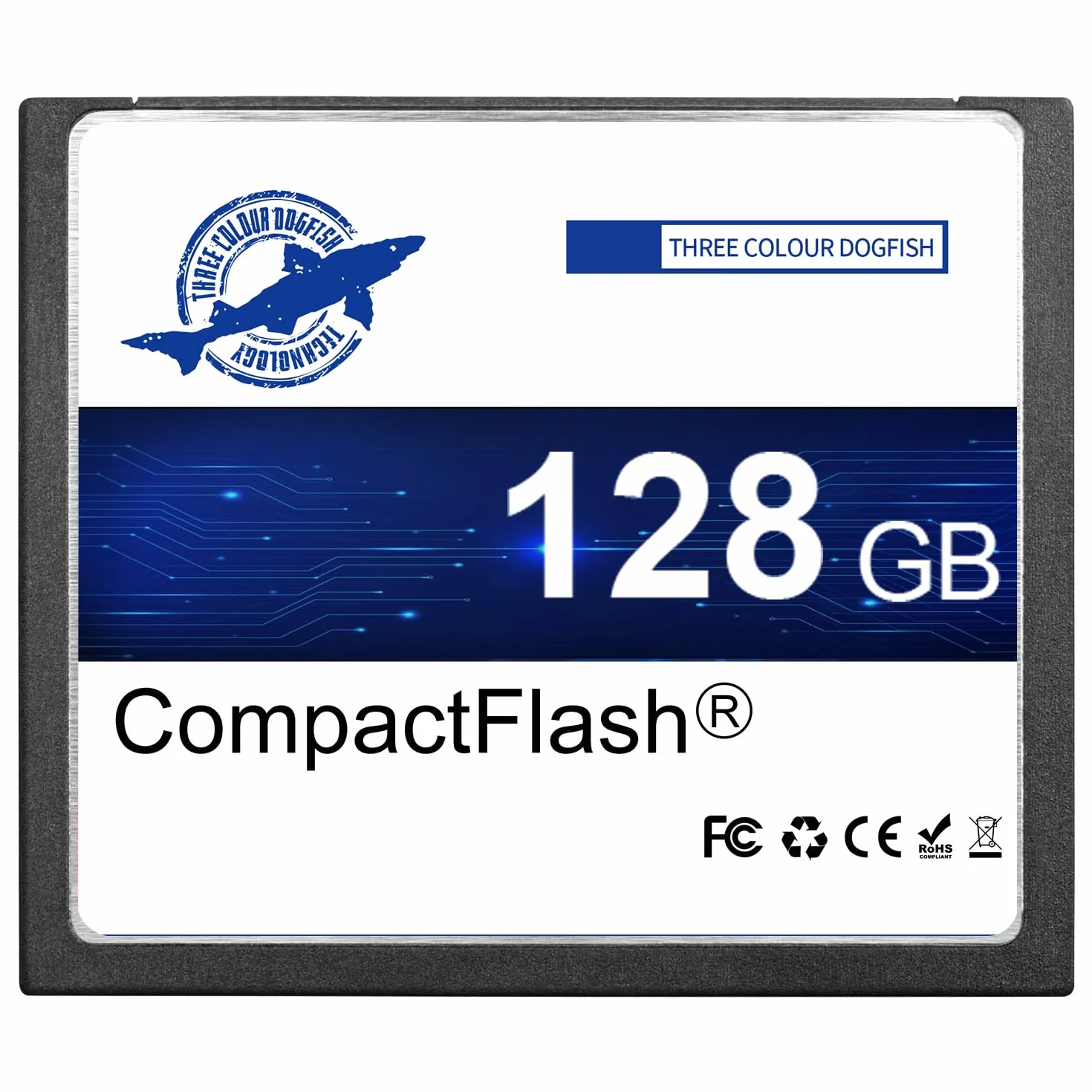 Karta pamięci Dogfish Compact Flash 128 GB 800X, karta CF typu I do aparatu cyfrowego, lustrzanek cyfrowych i profesjonalnej fotografii