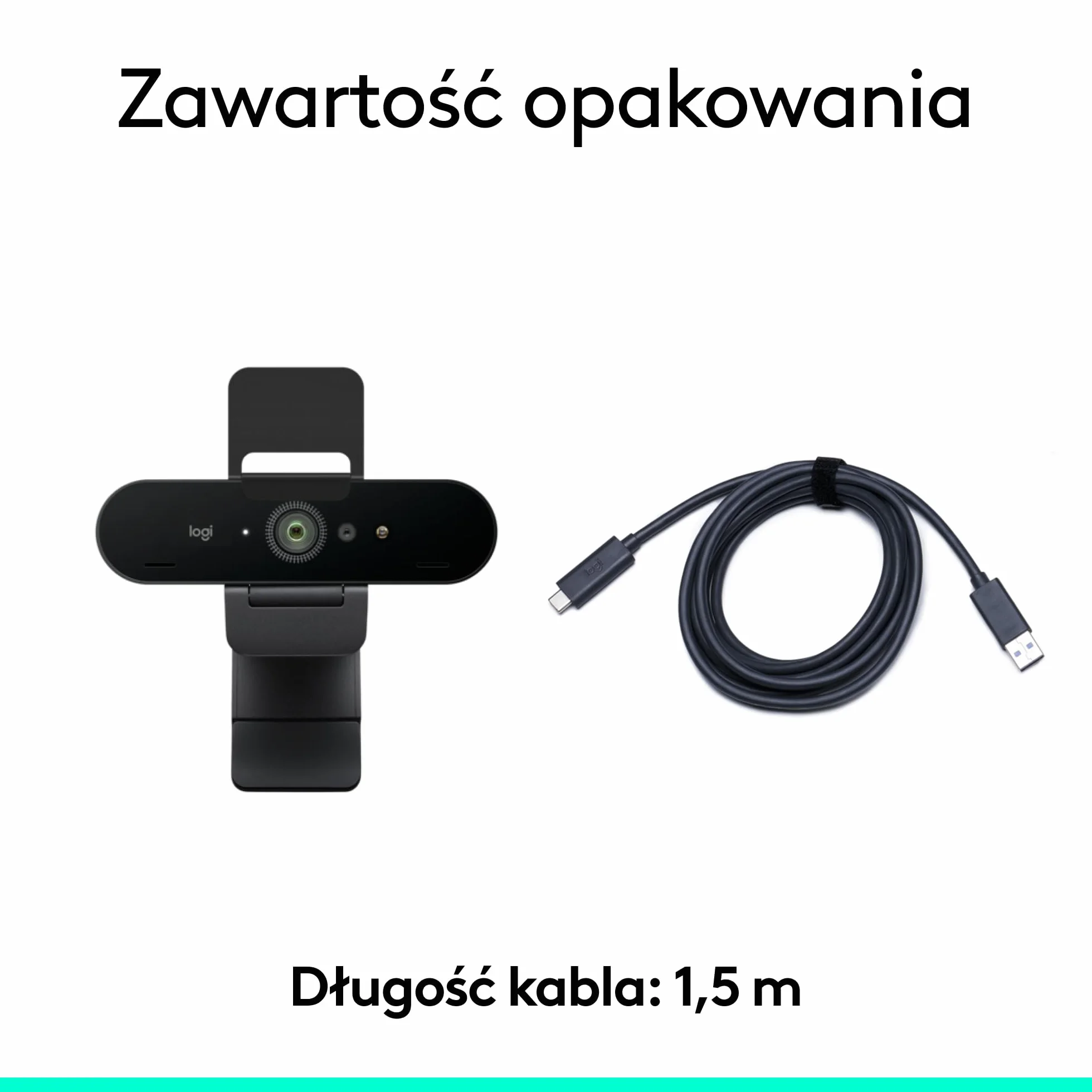 Logitech Brio 4K, logowanie biometryczne za pomocą Windows Hello, automatyczna korekcja natężenia światła, redukcja szumów, zgodność z Microsoft Teams, Zoom, Google Meet, komputerem PC/Mac