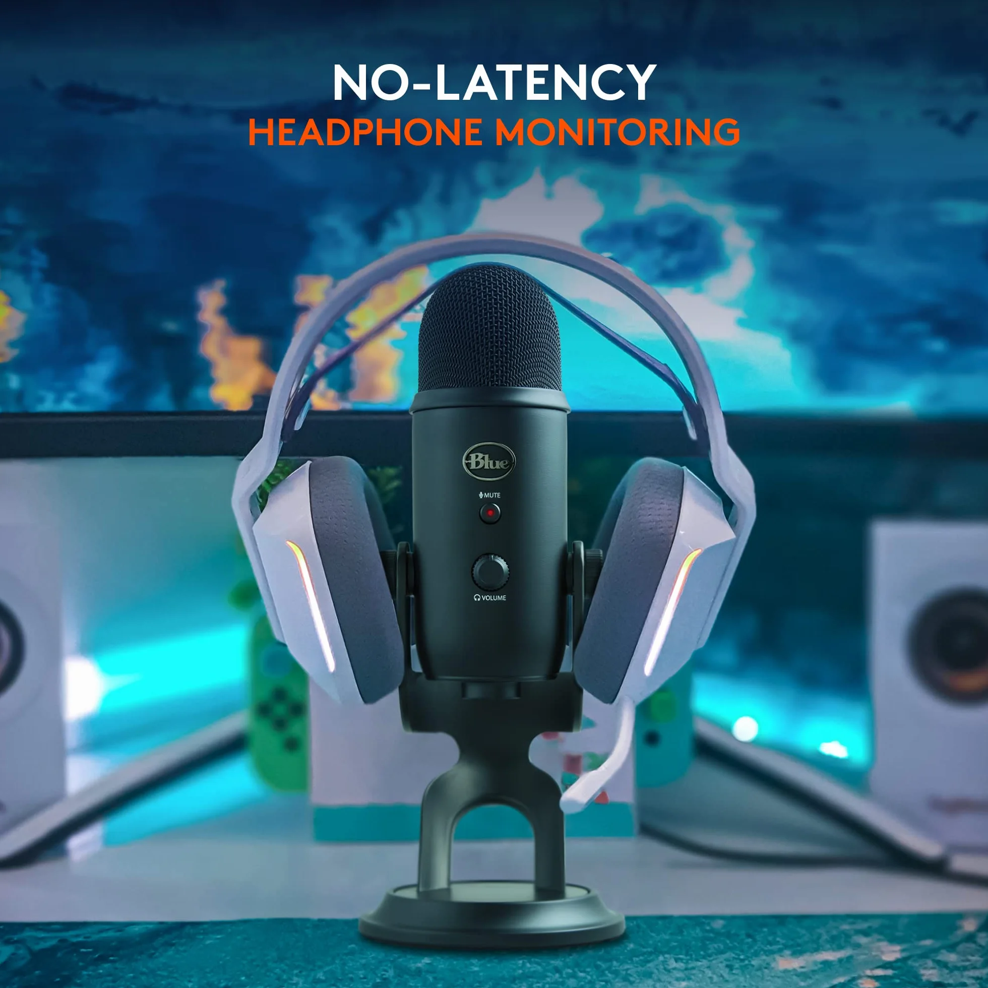 Blue Microphones Mikrofon pojemnościowy Yeti USB do PC, Mac, gier, nagrywania, streamingu, podcastingu, studia i komputera z efektami Blue VO!CE, 4 wzorce odbioru, Plug and Play - Czarny