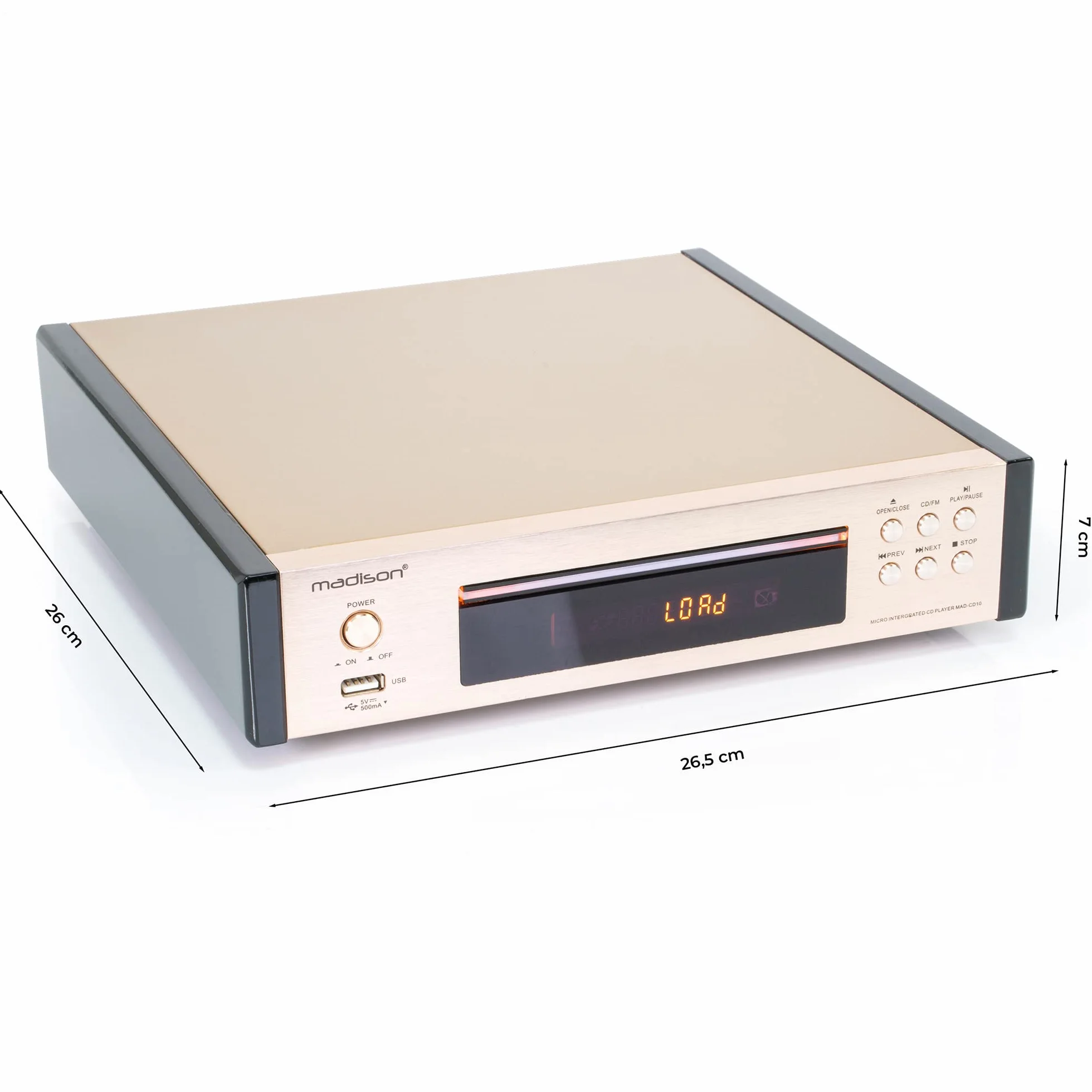 Madison - MAD-CD10 - Odtwarzacz CD i tuner FM z USB i pilotem zdalnego sterowania - różowe szczotkowane złoto
