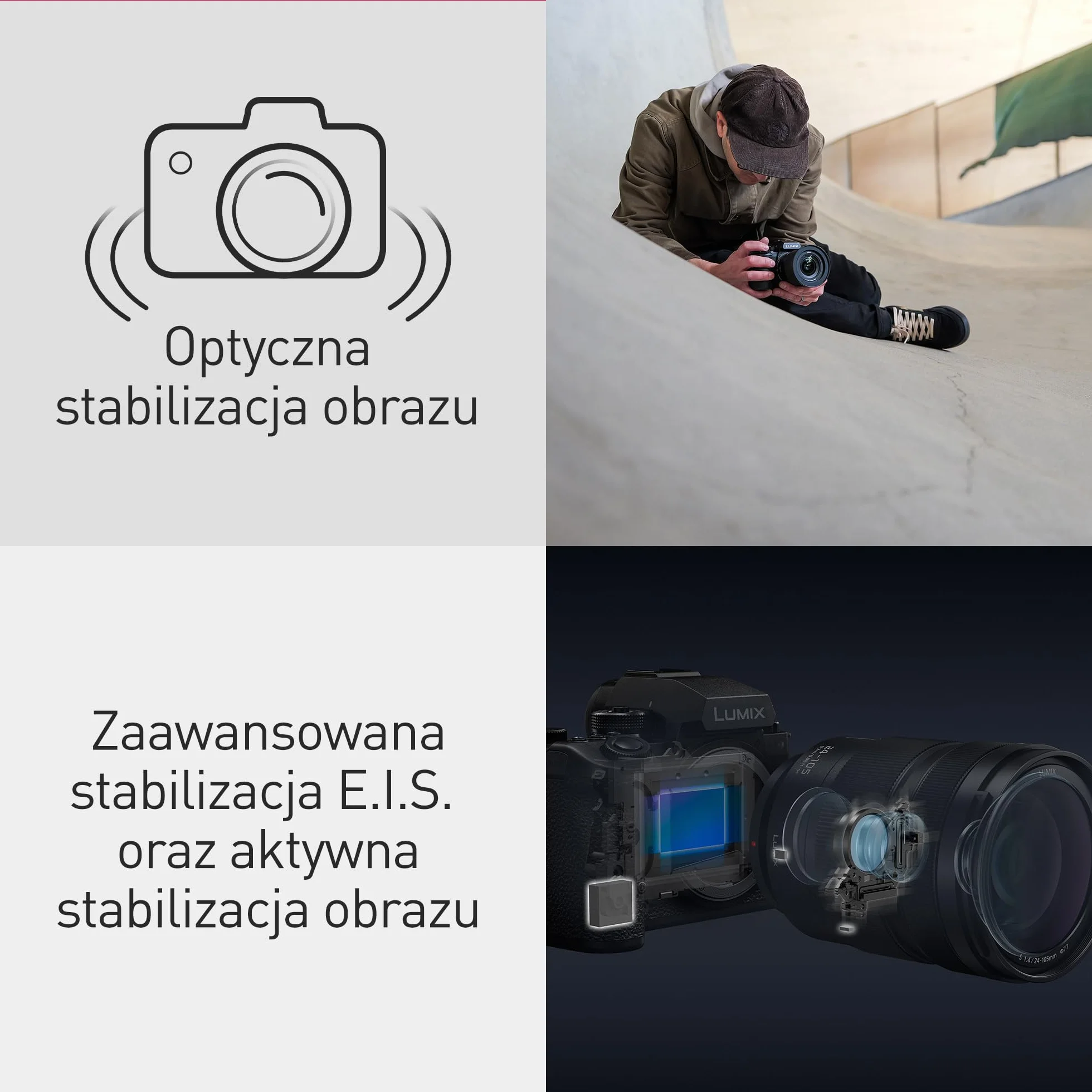 Panasonic LUMIX DC-S1M2E | Pełnoklatkowy aparat bezlusterkowy, 24MP, 4K 120p, 5.1K 60p Open Gate, ProRes RAW, fazowy Hybrydowy AF, L-Mount, sam korpus, czarny
