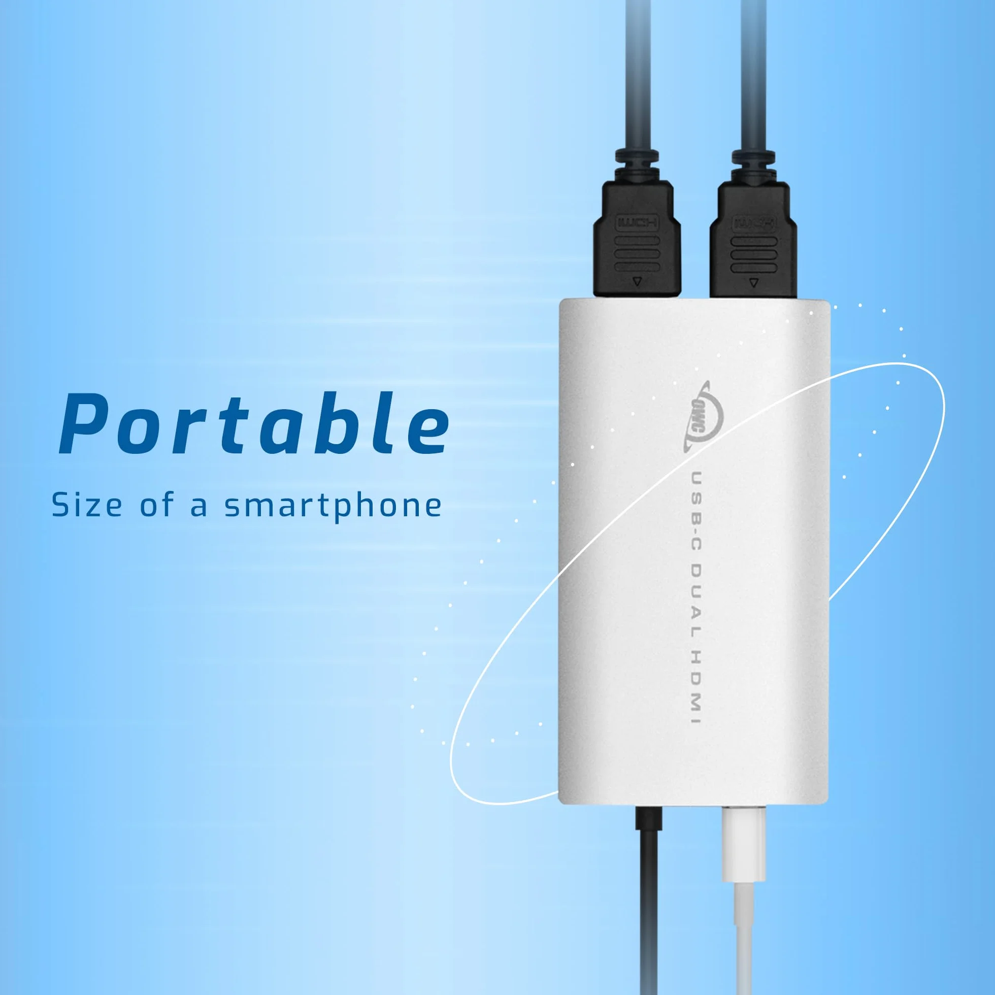 OWC Adapter wyświetlacza USB-C na Dual HDMI 4K z DISPLAYLINK do Apple M1 Mac lub dowolnego Mac lub PC z USB-C lub Thunderbolt