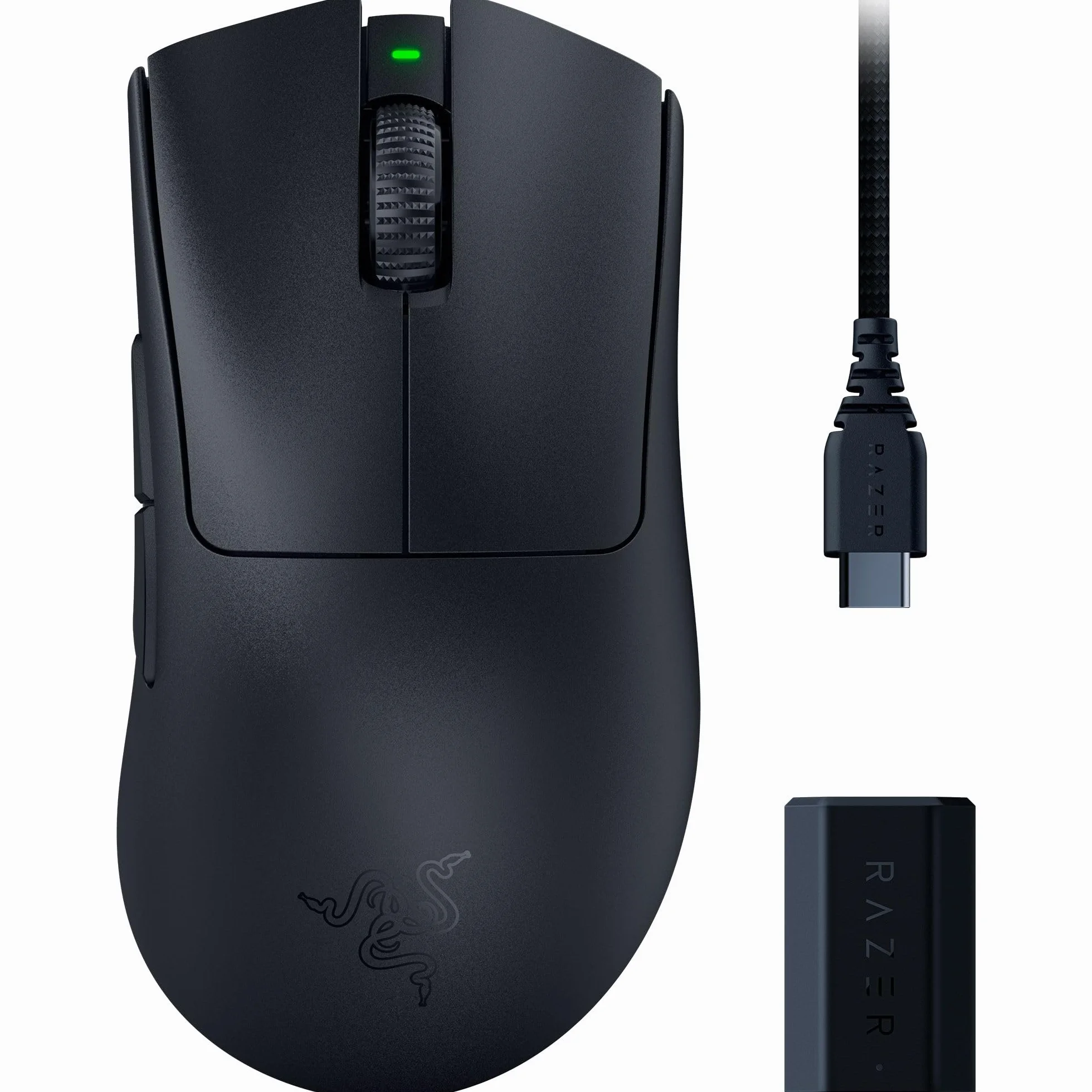 Razer DeathAdder V3 Pro HyperPolling bezprzewodowy adapter - ultralekka bezprzewodowa ergonomiczna mysz e-sportowa (63 g, czujnik optyczny Focus Pro 30K, optyczne przełączniki myszy Gen-3), kolor