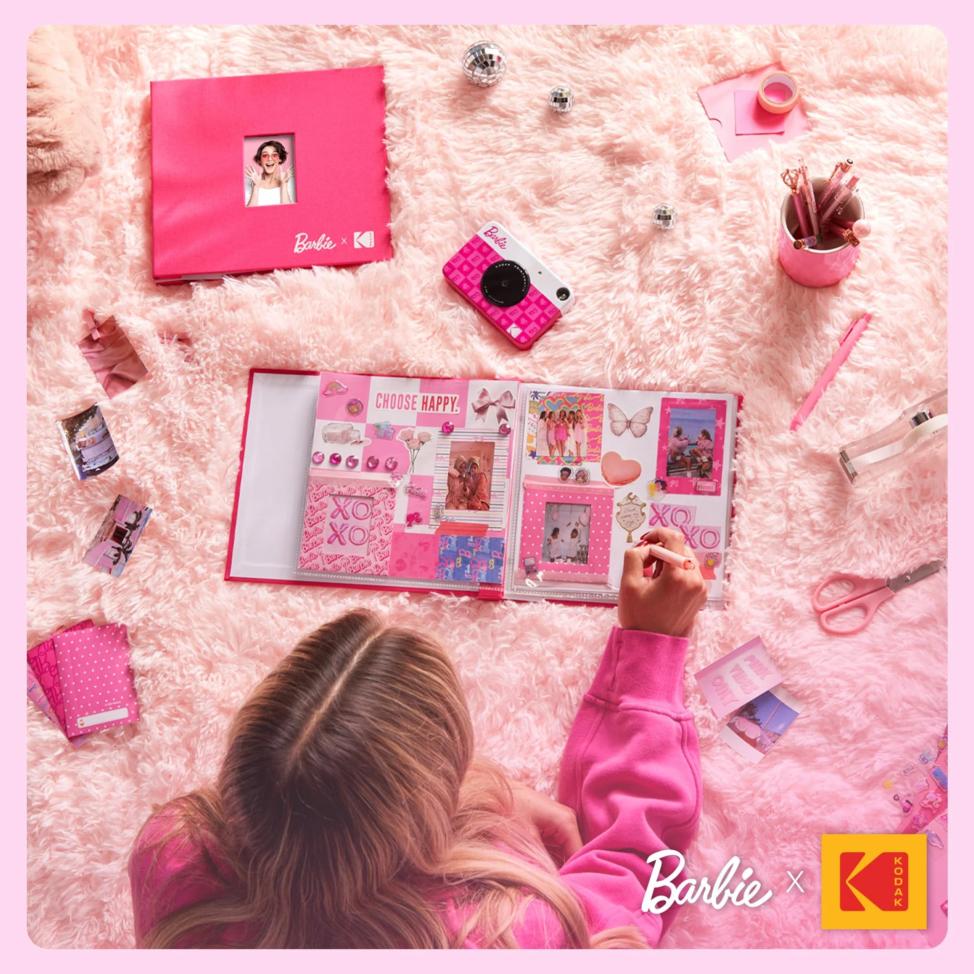 Barbie x Kodak Printomatic Cyfrowy Aparat Fotograficzny – 5MP Przenośny Aparat Barbie Drukuje Kolorowe Zdjęcia 2x3” z Klejem – Styl Ikoniczny, Iconic Style, Camera