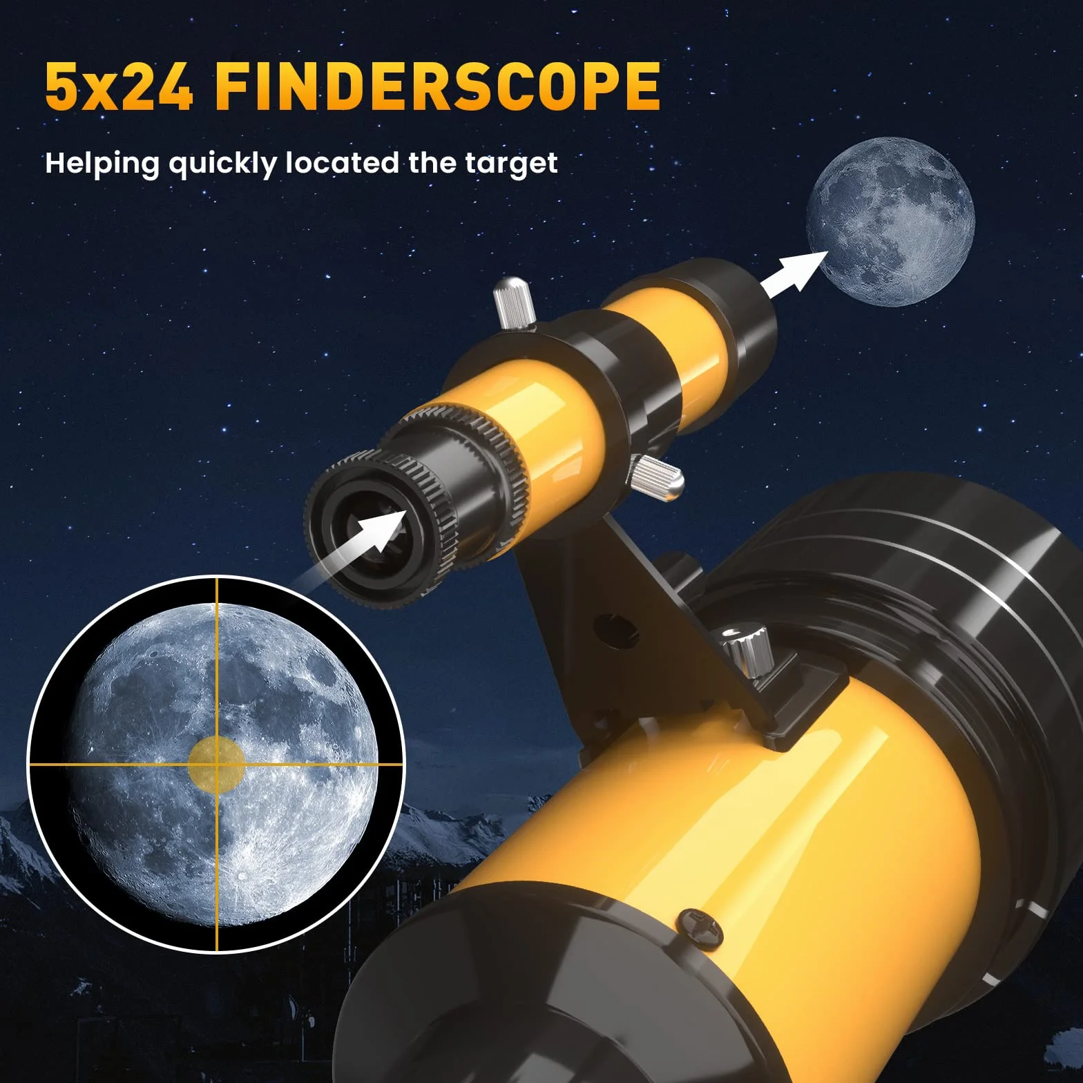 Teleskop astronomiczny, teleskop dla dorosłych, 70/300 mm, osłona refraktora, teleskop dla dzieci i początkujących, z adapterem do telefonu i statywem do obserwacji planet i księżyca (15 x 150 x)