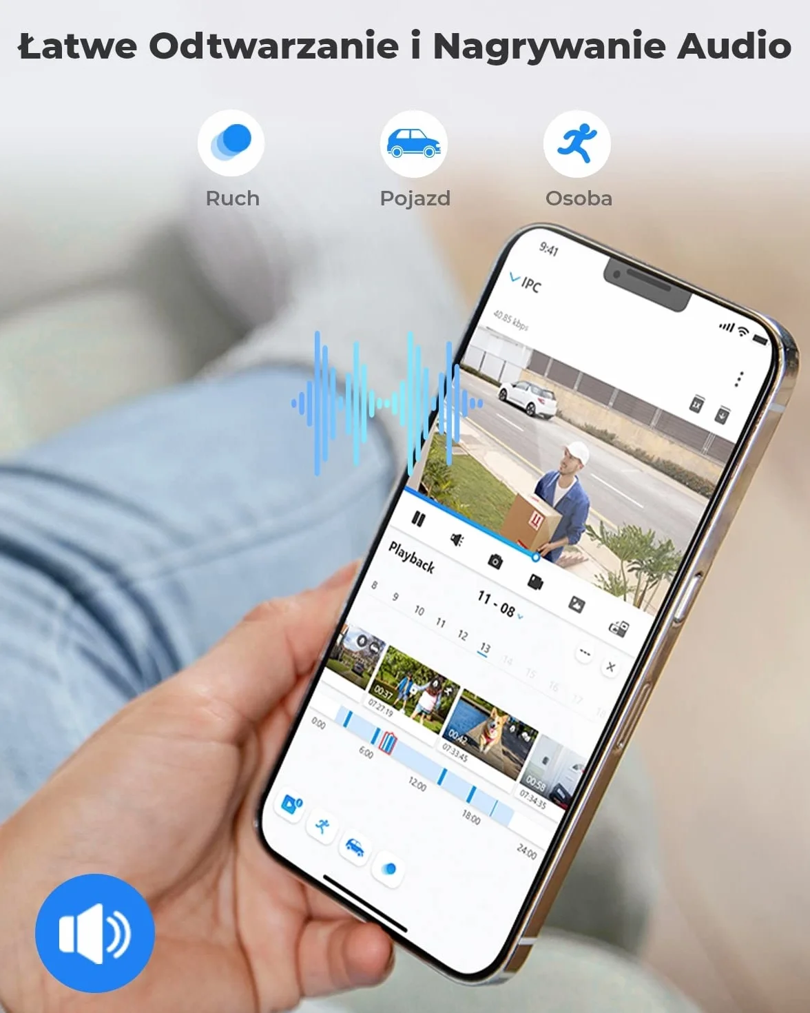 Reolink 5MP Zewnętrzna Kamera Monitorująca, Kamera IP WiFi 2.4GHz / 5GHz z Wykrywaniem Osób/Pojazdów, Noktowizorem, Nagrywaniem Lokalnym, Wodoodpornym, Zdalnym Dostępem, RLC-510WA Czarny