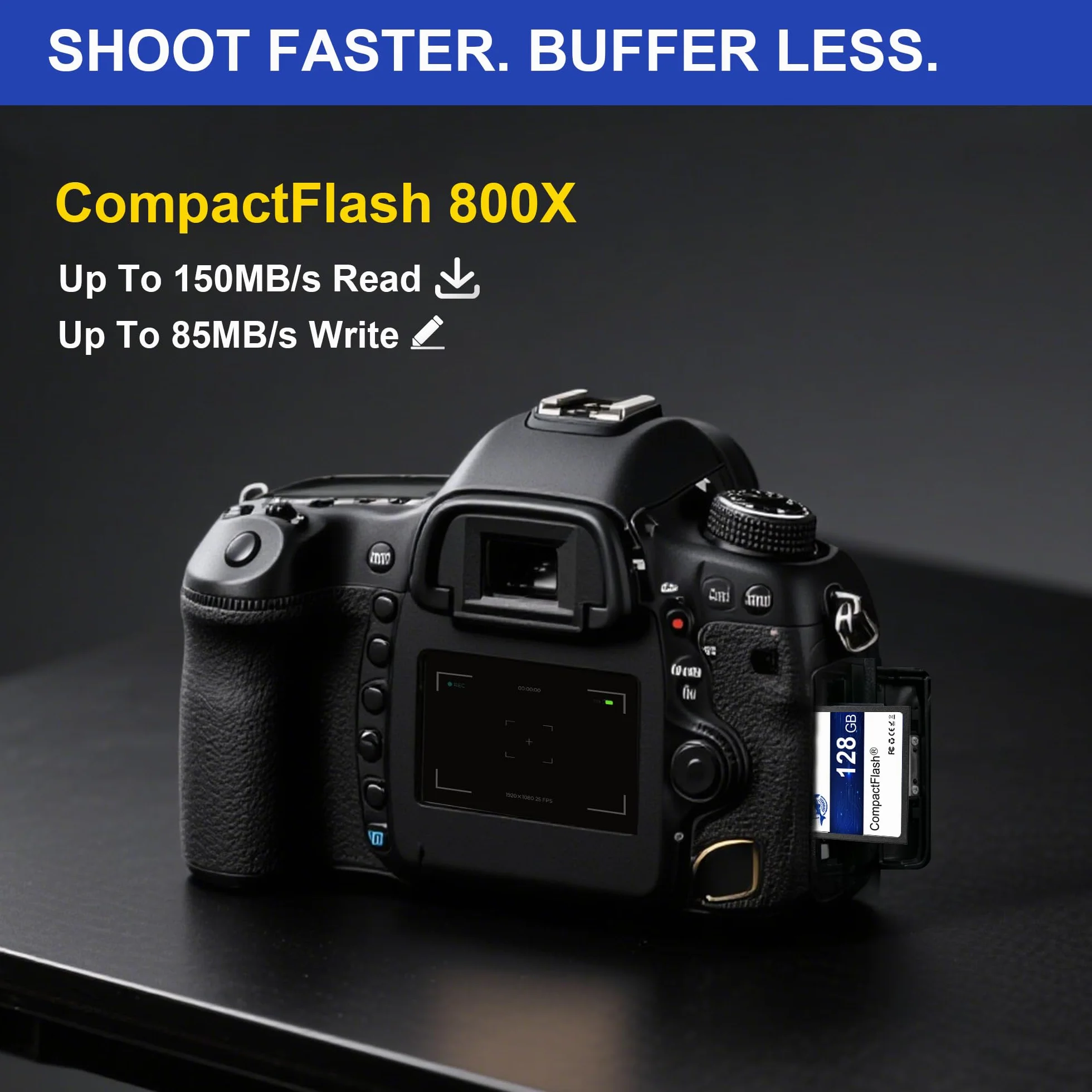 Karta pamięci Dogfish Compact Flash 128 GB 800X, karta CF typu I do aparatu cyfrowego, lustrzanek cyfrowych i profesjonalnej fotografii
