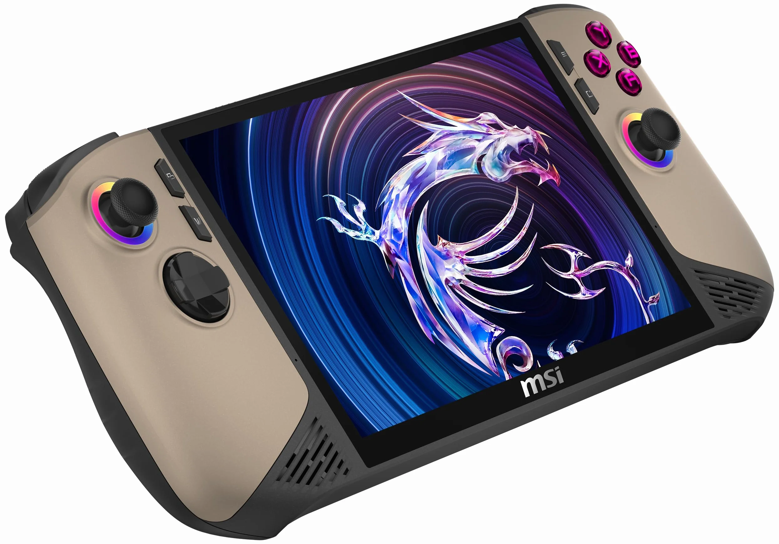 MSI Claw 8 AI+ Gaming Handheld, 8-calowy wy?wietlacz FHD+ 120 Hz, procesor Intel Core Ultra 7 258 V, 32 GB RAM, 1 TB SSD, karta graficzna Intel Arc, Windows 11 Home, czarny/Sandstorm, A2VM-015