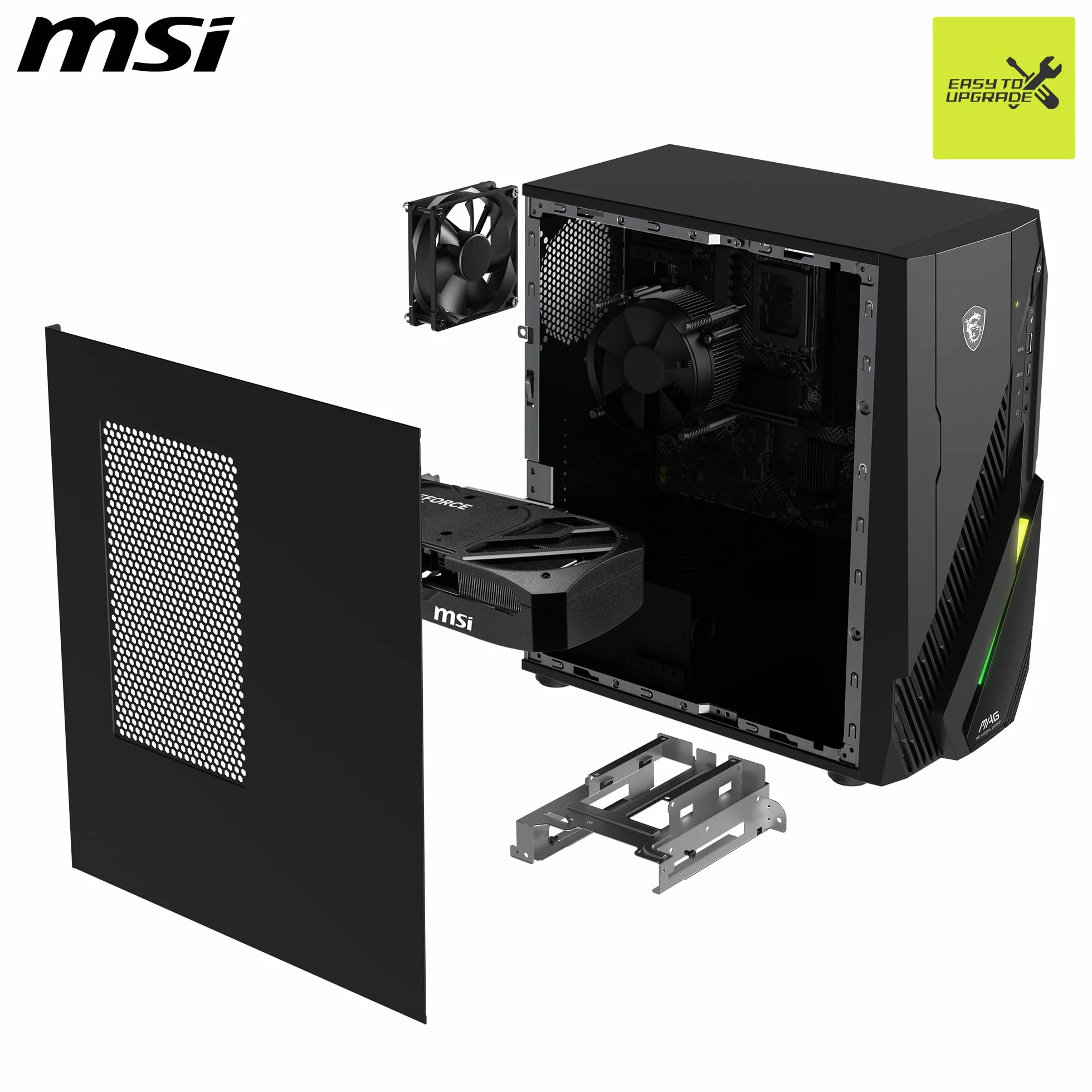 MSI MAG Infinite E1 14NVL5-104EU Gaming PC - procesor Intel Core i5 14400F, karta graficzna GeForce RTX 5060 8G, 16 GB DDR5 RAM, 1 TB SSD PCIe GEN4 x 4 w/lub DRAM NVMe - zasilacz 80+ brązowy, Wi-Fi 6E