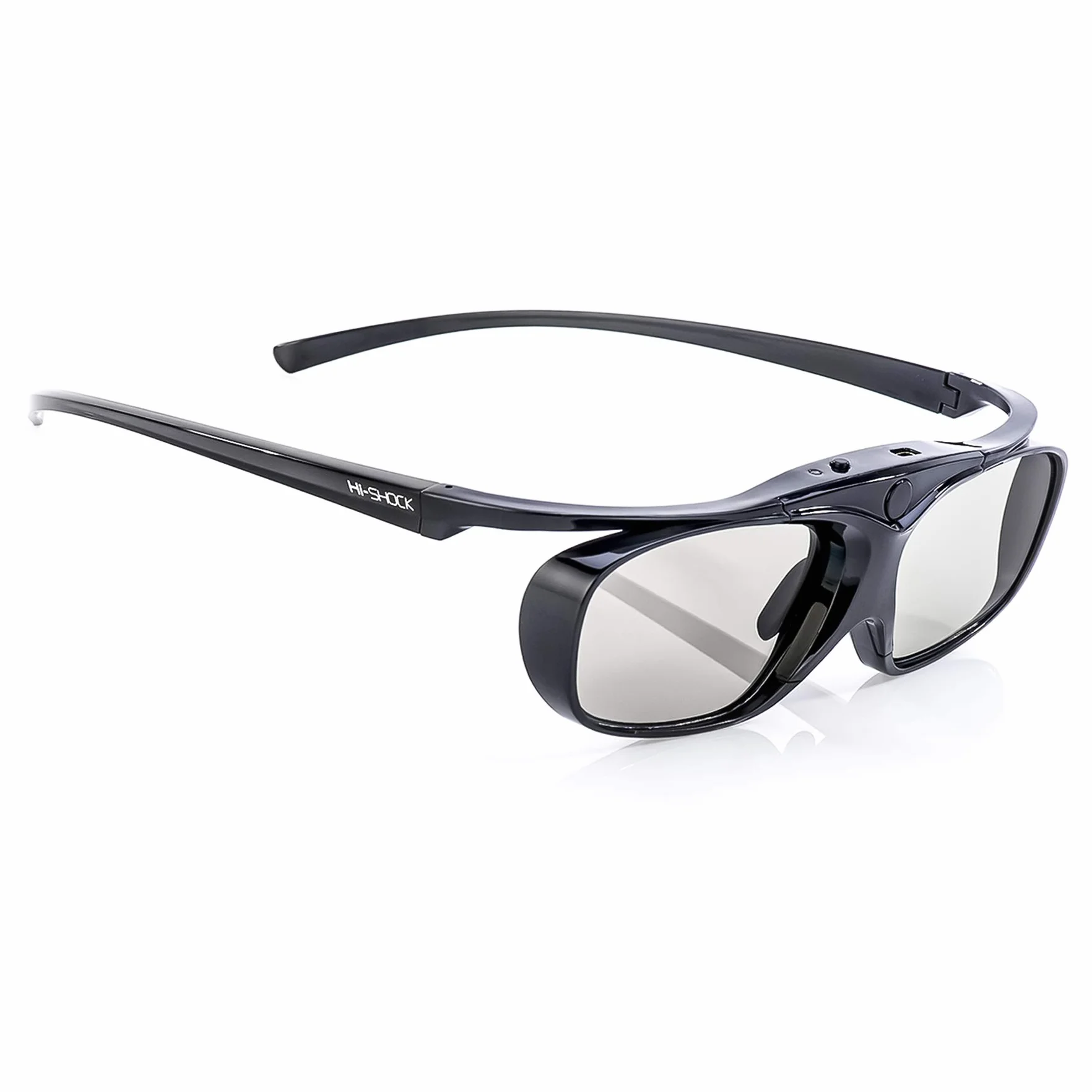 Hi-Shock RF Pro Black Heaven | Okulary 3D do projektorów EPSON, JVC i Sony RF, kompatybilne z ELPGS03, EB-W16, EH-TW550, EH-TW570, EH-TW5910, 120 Hz, FHD3DRF, ładowalne