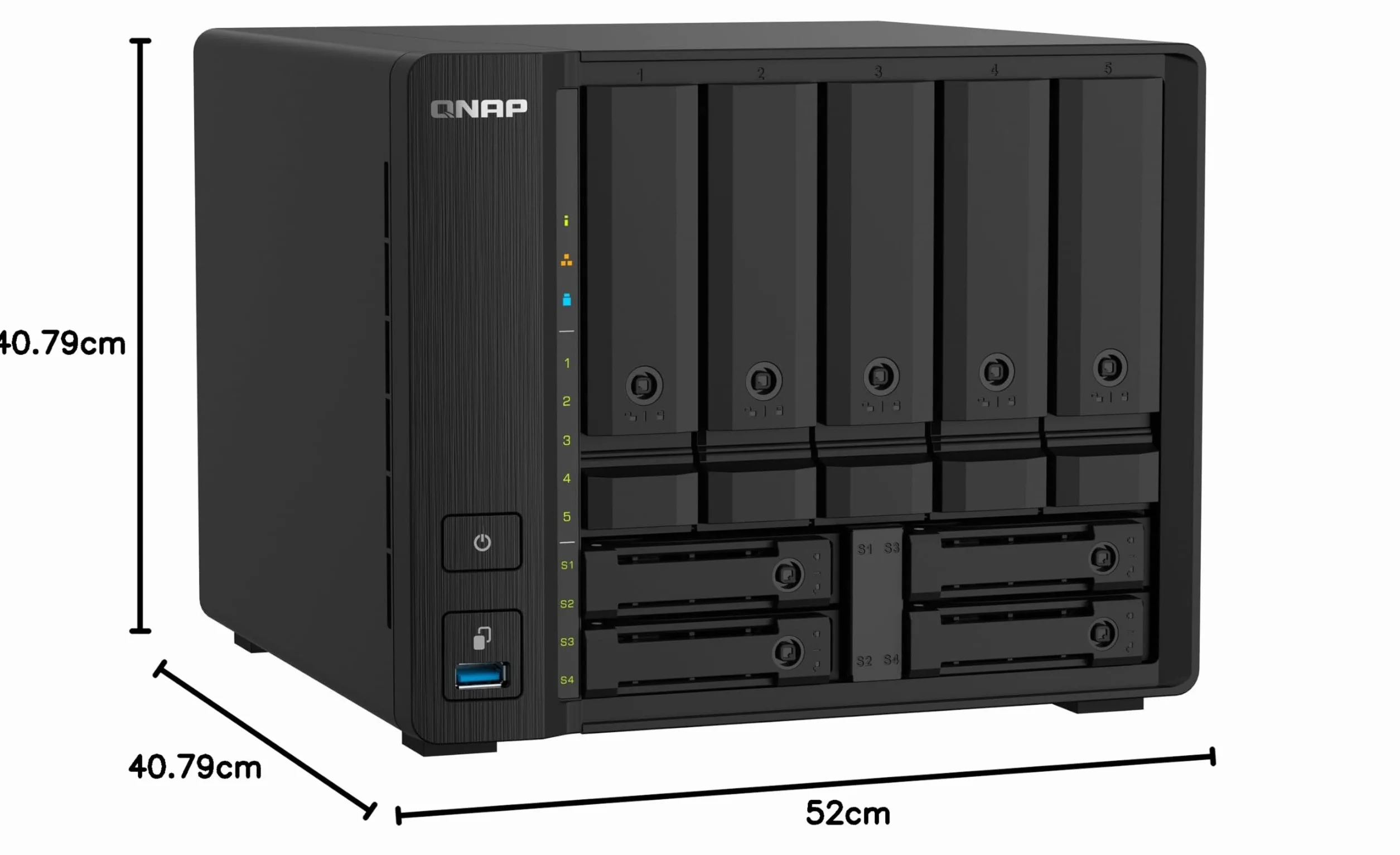 QNAP TS-932PX-4G 9 Bay (5 + 4) Obudowa NAS do komputera stacjonarnego - 10GbE SFP+ i 2,5 GbE - 5 x 3,5-calowe gniazda dysków i 4 x 2,5-calowe wnęki na dysky SATA