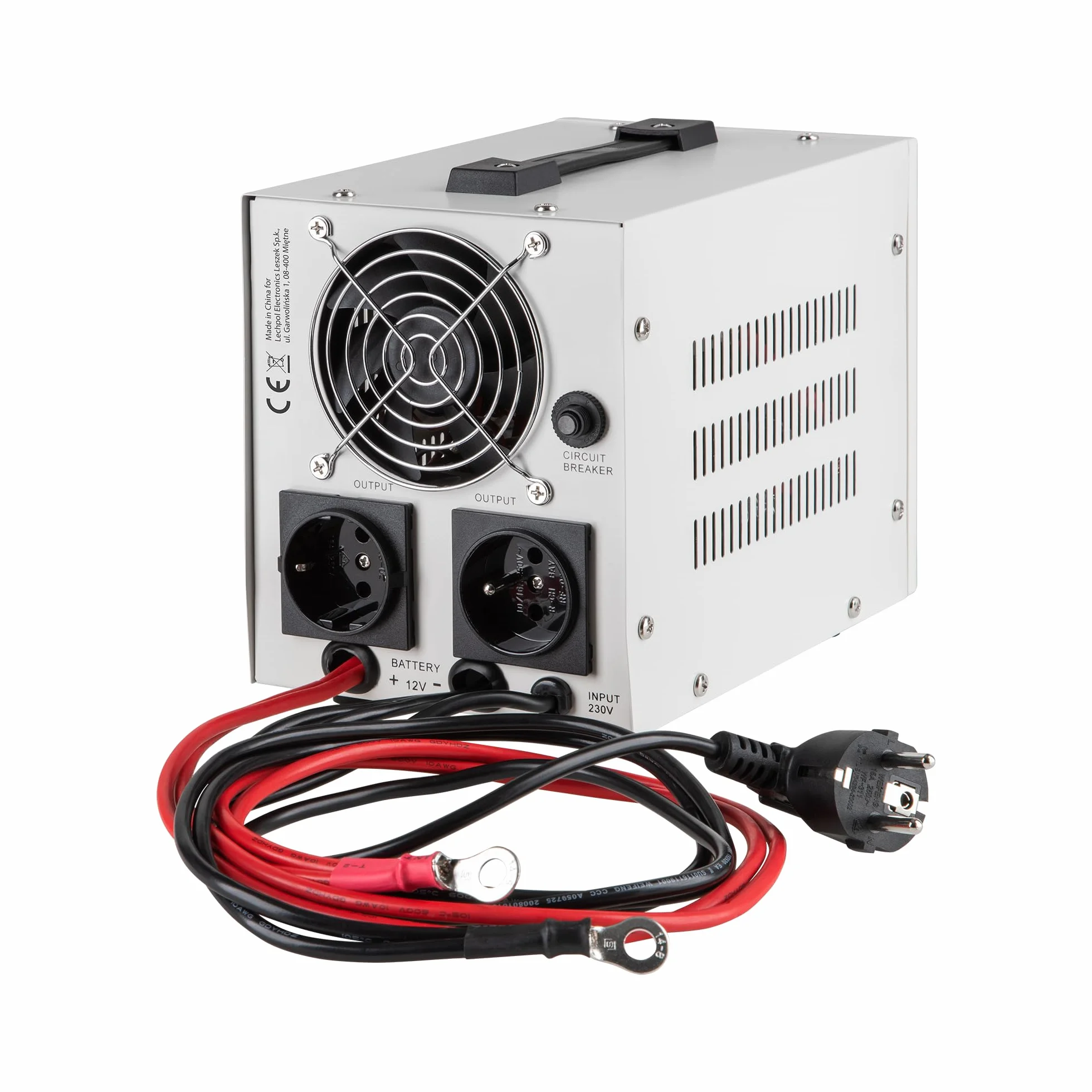Kemot Zasilacz Awaryjny PROsinus-800 Przetwornica z Czystym Przebiegiem Sinusoidalnym i Funkcją Ładowania 12V 230V 800VA/500W URZ3405 Biały