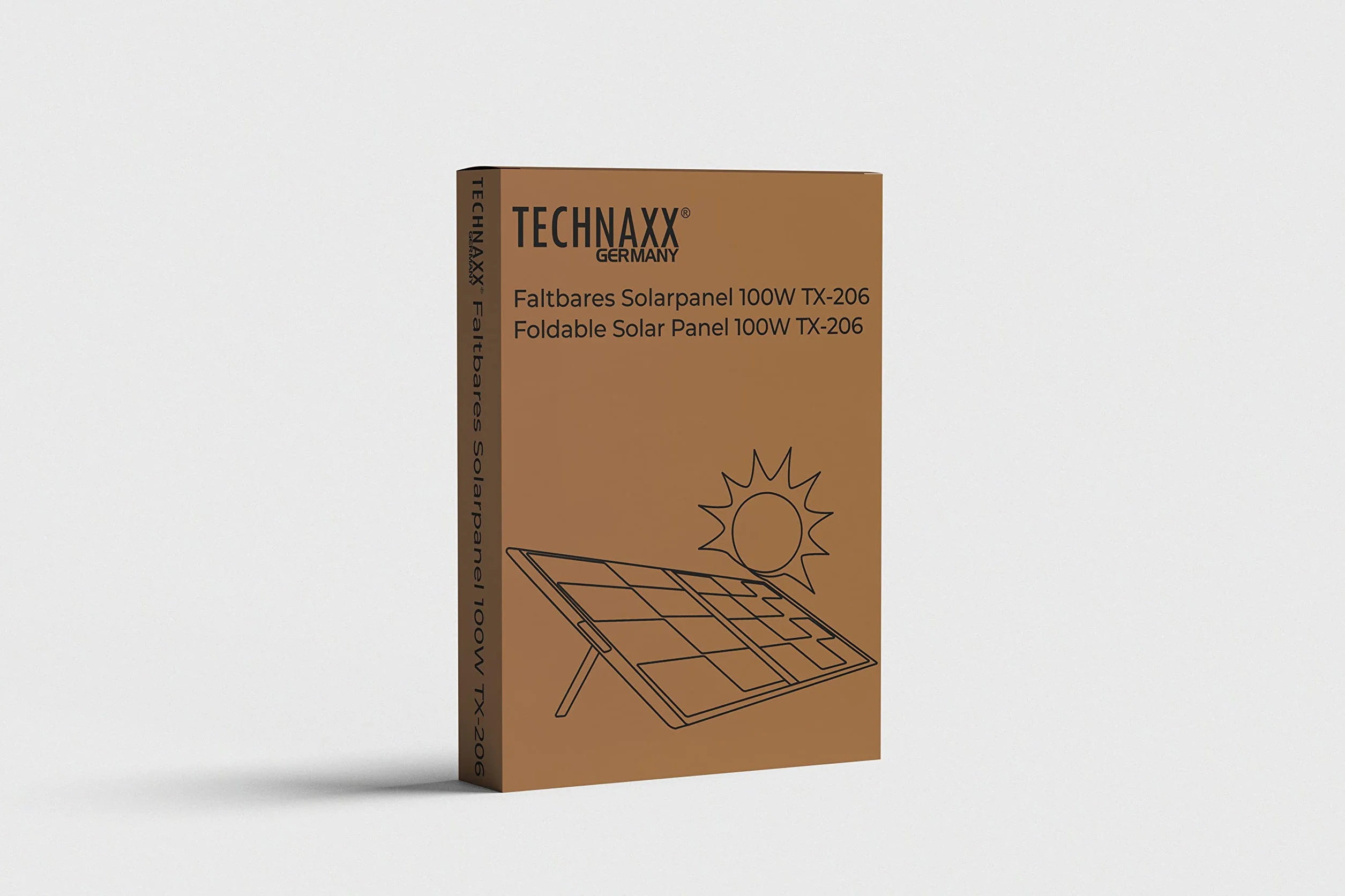 Technaxx Składany panel słoneczny 100 W TX-206, przenośna monokrystaliczna ładowarka słoneczna do wszystkich popularnych elektrowni z wyjściami USB-A/USB-C/XT60/DC7909/MC4/Anderson – do użytku na