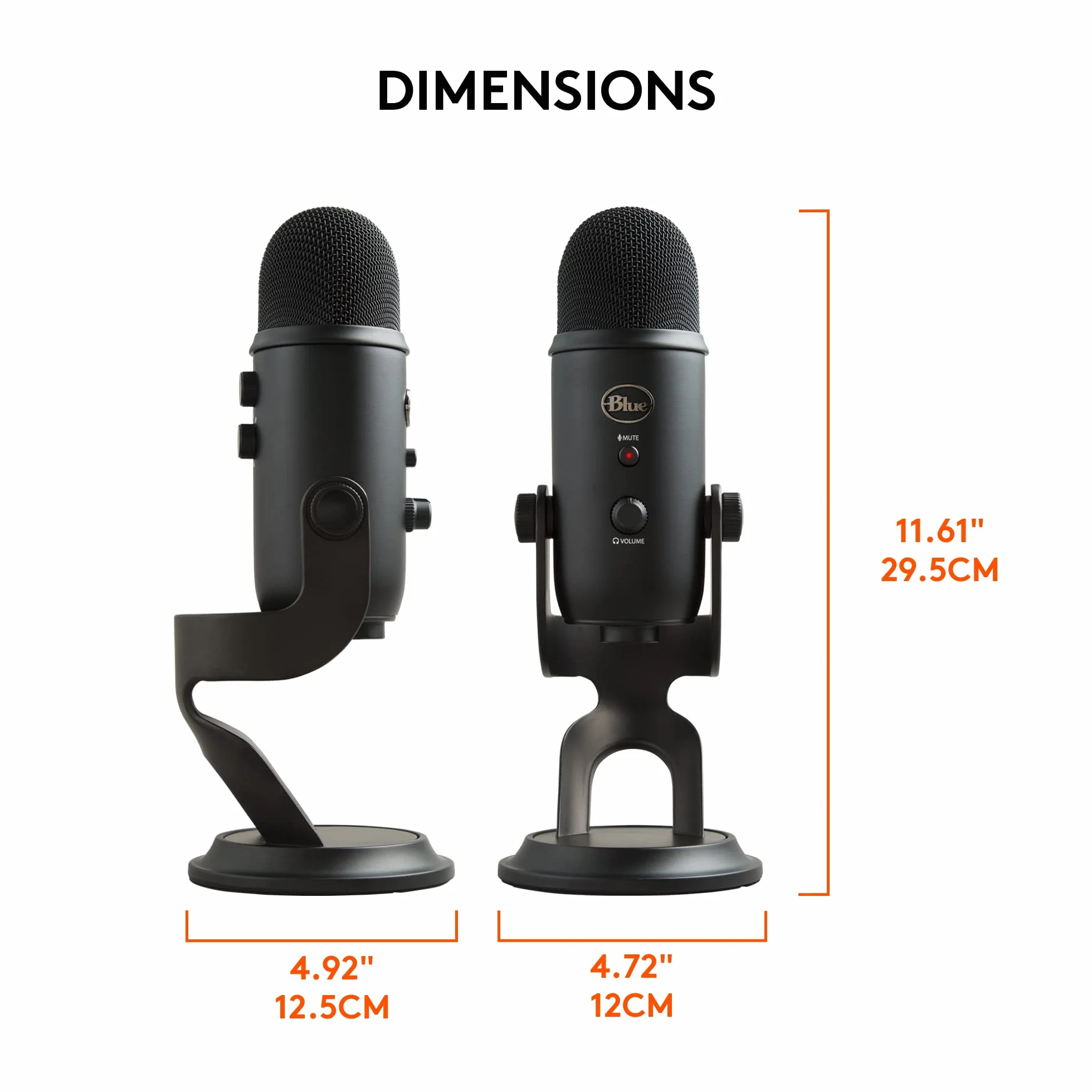 Blue Microphones Mikrofon pojemnościowy Yeti USB do PC, Mac, gier, nagrywania, streamingu, podcastingu, studia i komputera z efektami Blue VO!CE, 4 wzorce odbioru, Plug and Play - Czarny
